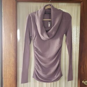 NWT PattyBoutik Iris Purple Cowl neck knit top (S)